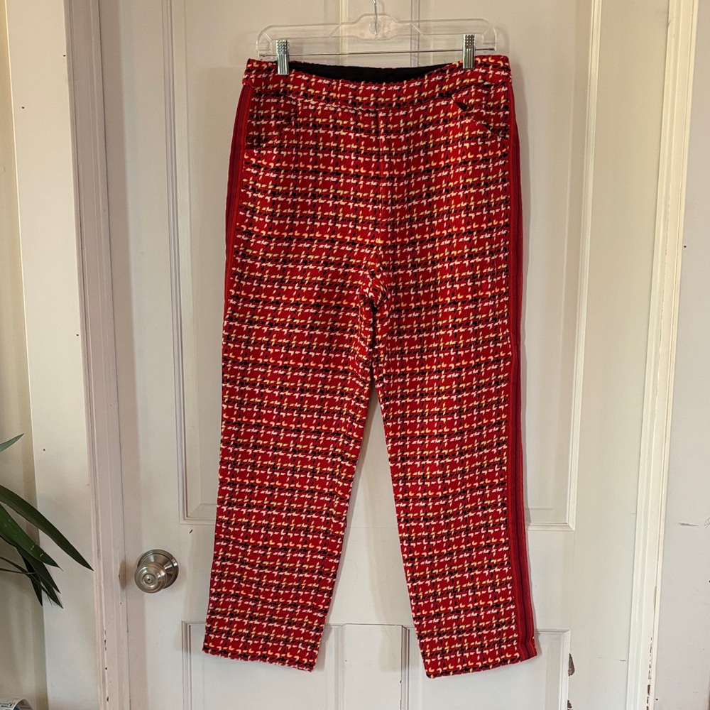 Anna Sui Red Checkered Women's Pants